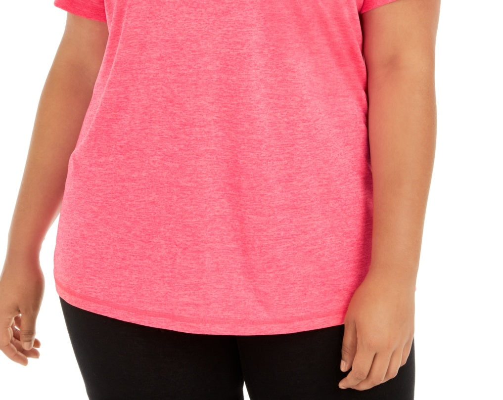 ID Ideology Women's Rapidry V Neck Performance T-Shirt Pink Size 2X