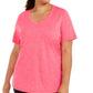 ID Ideology Women's Rapidry V Neck Performance T-Shirt Pink Size 3X