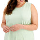 ID Ideology Women's Plus Keyhole Back Tank Top Green Size 3X