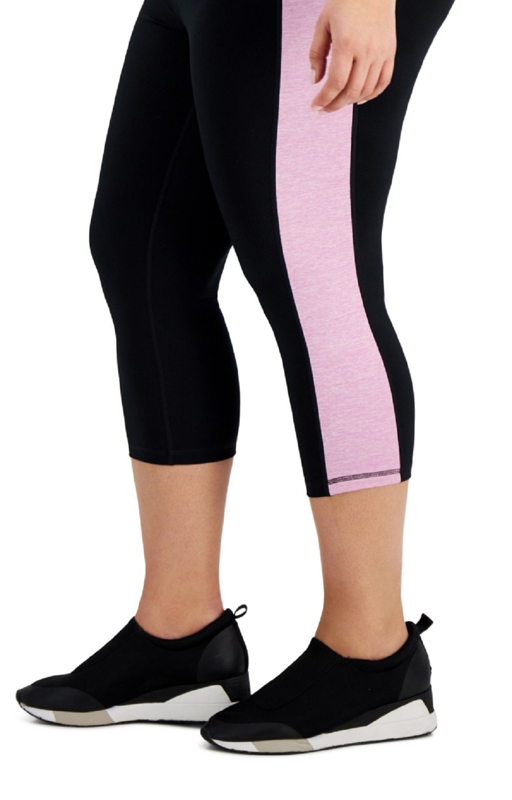 ID Ideology Women's Essentials Colorblocked Cropped Leggings Purple Size 3X