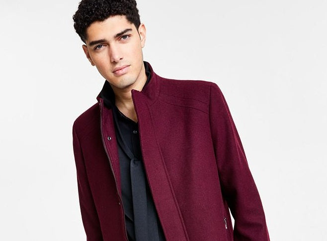 INC International Concepts Men's Kylo Topcoat Red Size Small