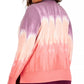 ID Ideology Women's Tie Dyed Quarter Zip Sweatshirt Purple Size 3X