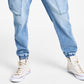 Sun + Stone Men's Encinita Regular Fit Denim Cargo Joggers Blue Size Medium