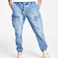 Sun + Stone Men's Encinita Regular Fit Denim Cargo Joggers Blue Size Medium