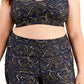 ID Ideology Women's Marble Print Low Impact Sports Bra Black Size 1X
