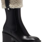 INC International Concepts Women's Eddiie 2 Faux Shearling Mid Calf Rain Boots Black Size 9