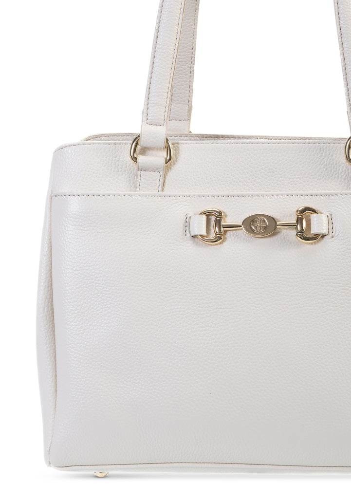 Giani Bernini Women's Horse Bit Leather Satchel White Regular