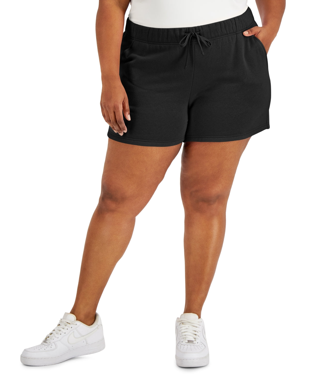 ID Ideology Women's Fleece Shorts Black Size 3X