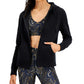 Id Ideology Women's Zip Front Fleece Hoodie Black Size X-Small