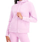 ID Ideology Women's Zip Front Fleece Hoodie Purple Size Small