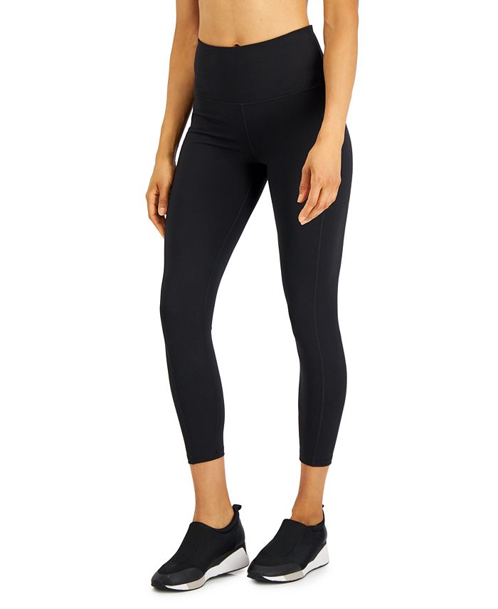 ID Ideology Women's Soft Side Pocket 7/8 Leggings Black Size Large