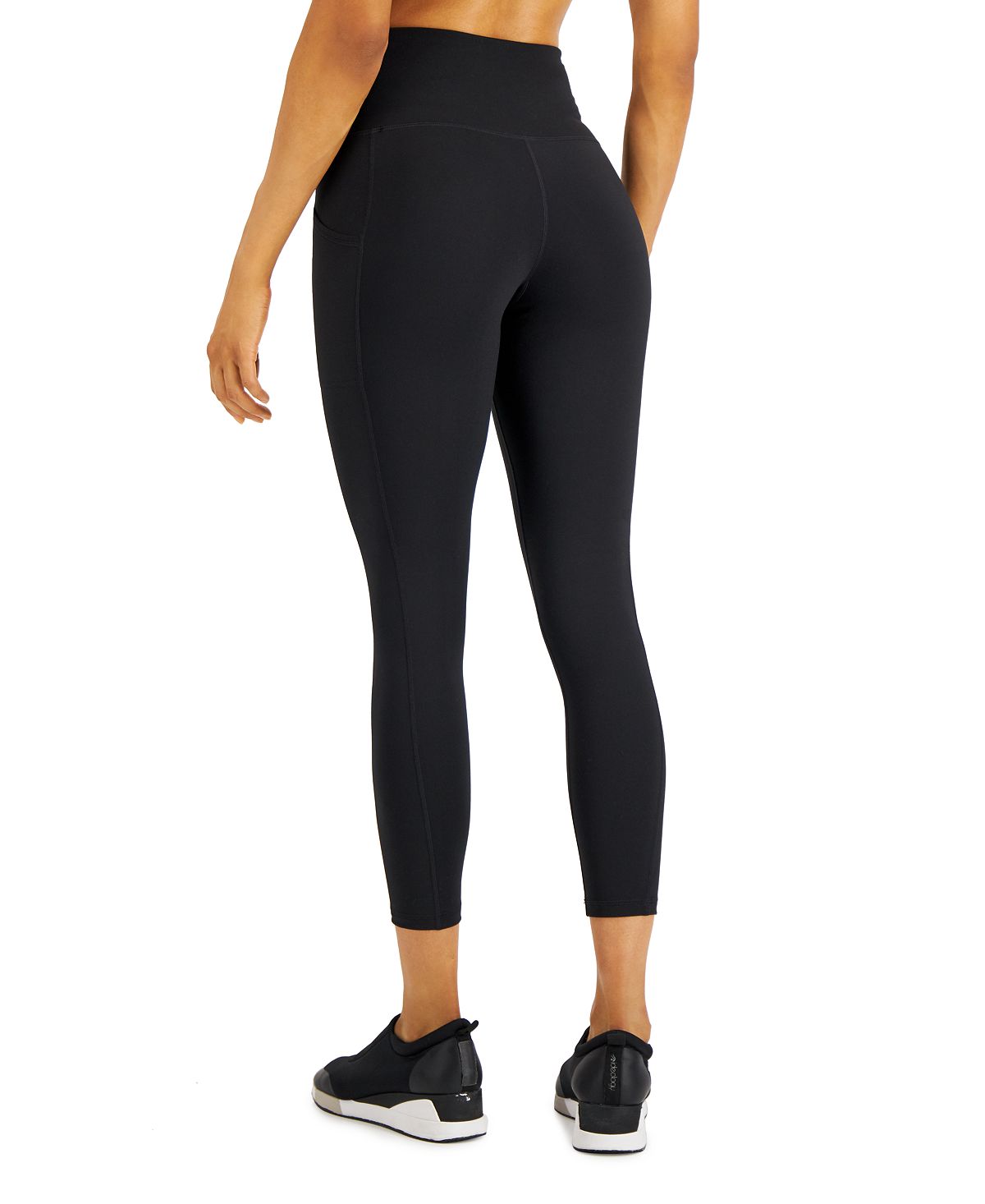 ID Ideology Women's Soft Side Pocket 7/8 Leggings Black Size Large