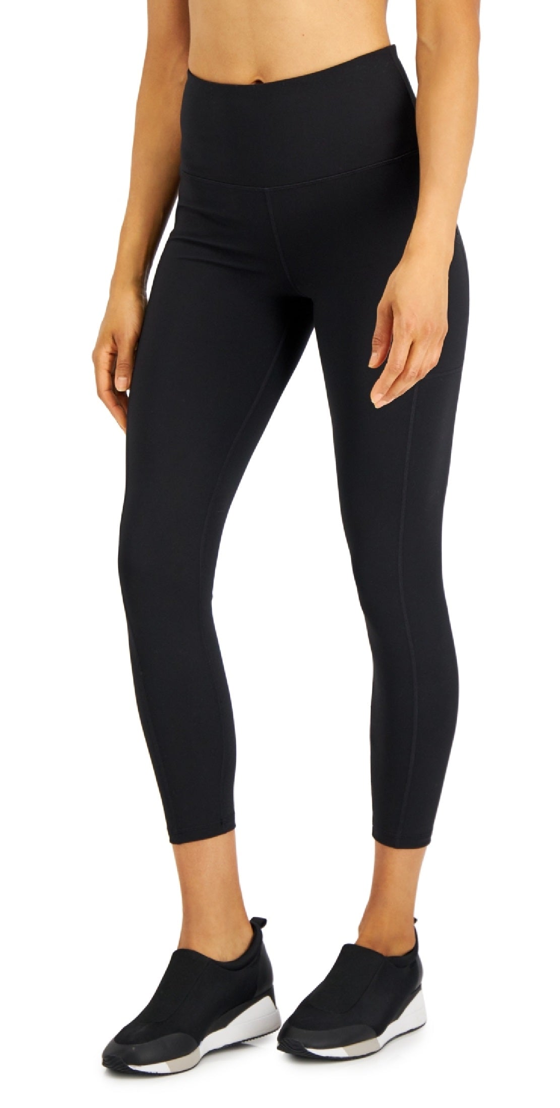 ID Ideology Women's Soft Side Pocket 7/8 Leggings Black Size X-Large