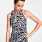 INC International Concepts Women's Ruched Keyhole Top Black Size X-Large