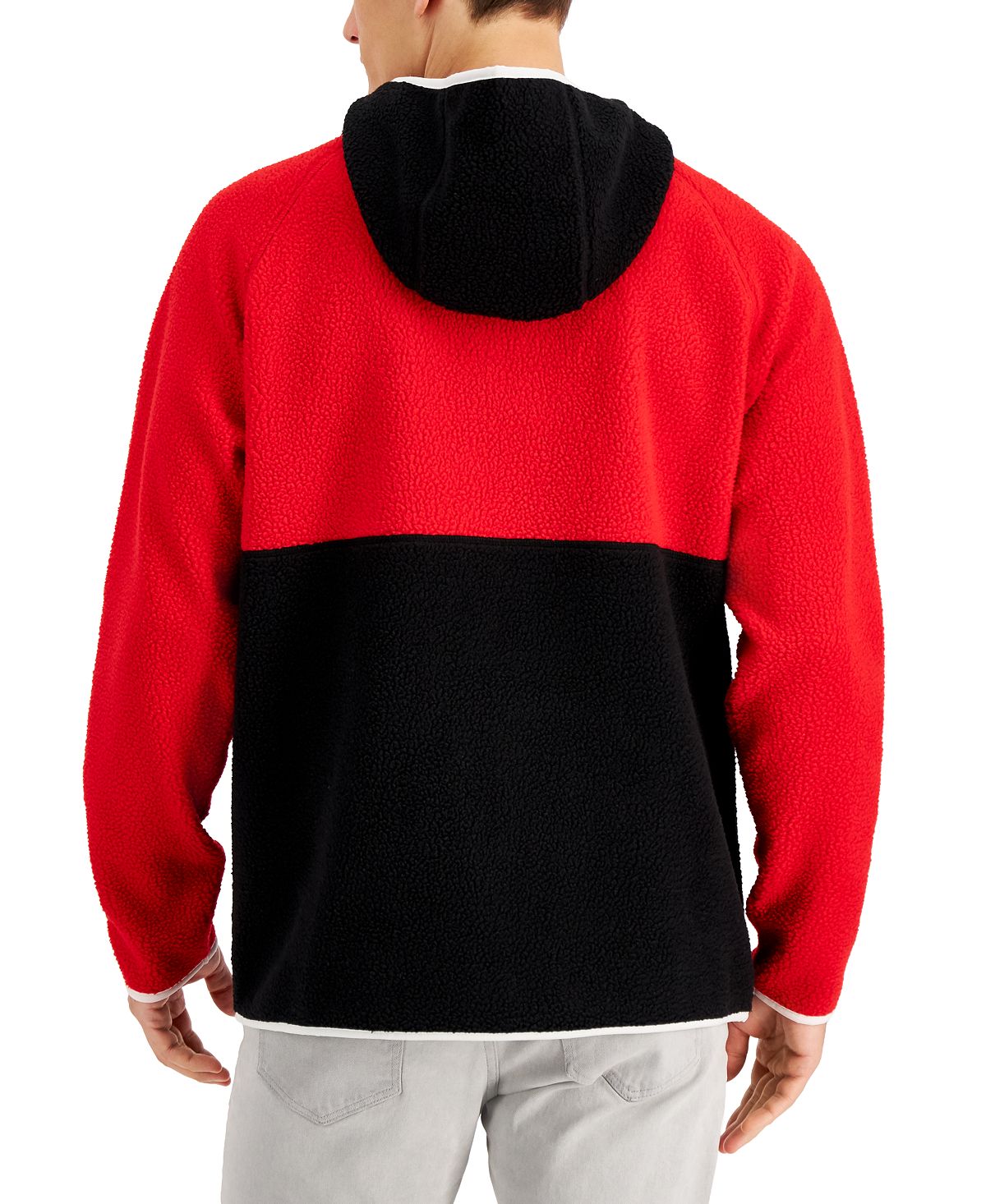 Club Room Men's Colorblocked Anorak Sweater Red Size X-Large