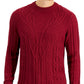 Club Room Men's Cable Knit Elk Sweater Red Size Large