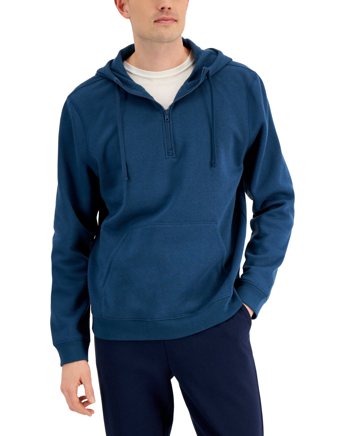 ID Ideology Men's 1/2-Zip Pullover Hoodie Blue Size Medium