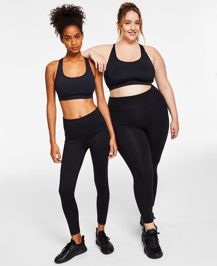 ID Ideology Women's High Waist Side Pocket 7/8 Length Leggings Black Size X-Large
