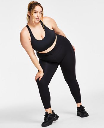 ID Ideology Women's High Waist Side Pocket 7/8 Length Leggings Black Size X-Large