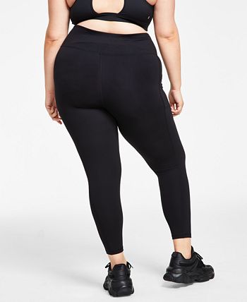 ID Ideology Women's High Waist Side Pocket 7/8 Length Leggings Black Size X-Large