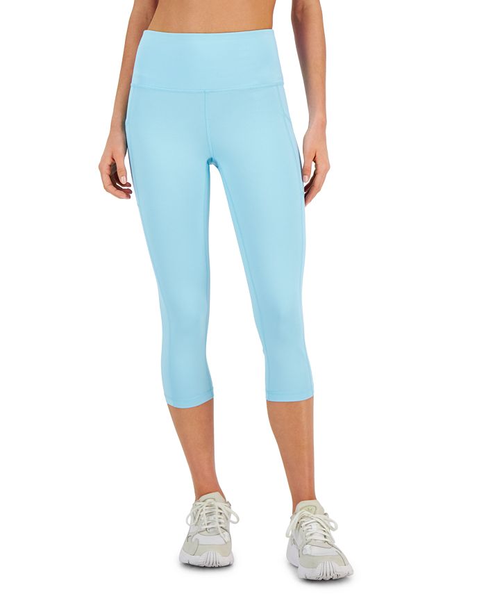 ID Ideology Women's Compression High Rise Side Pocket Cropped Leggings Black Size Medium