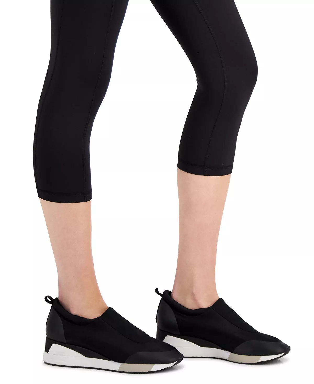 ID Ideology Women's Compression High Rise Side Pocket Cropped Leggings Black Size Large