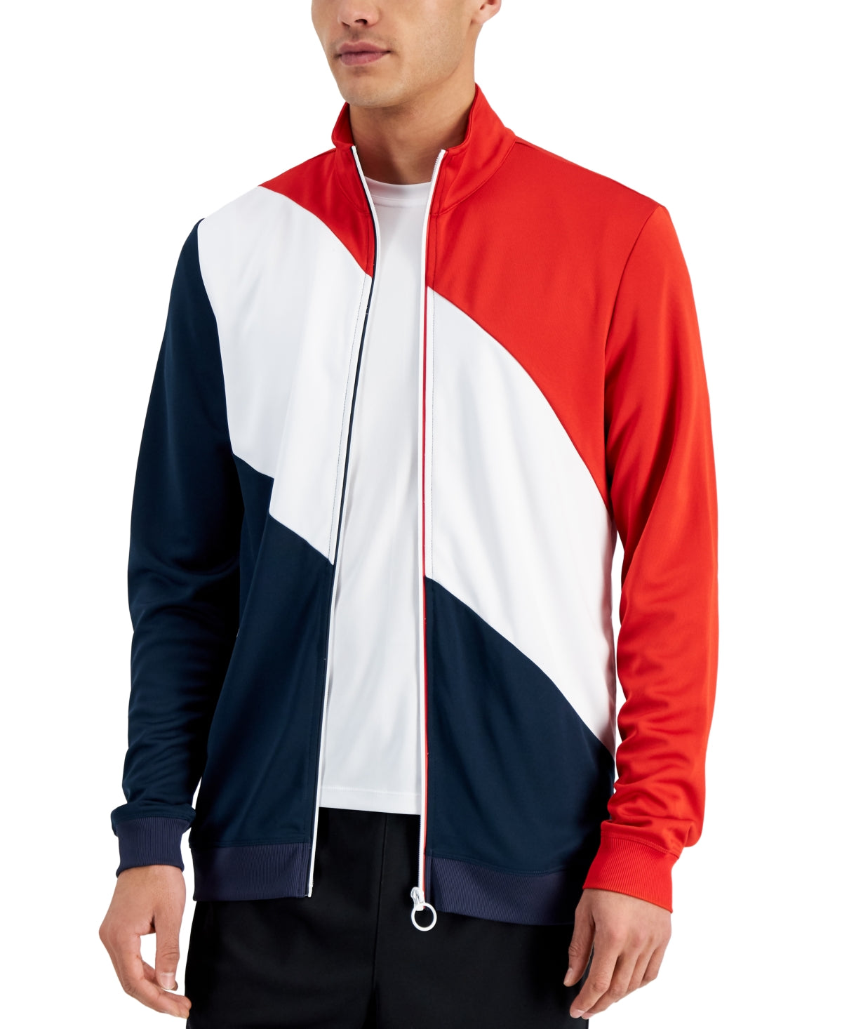 ID Ideology Men's Regular Fit Colorblocked Track Jacket Red Size S