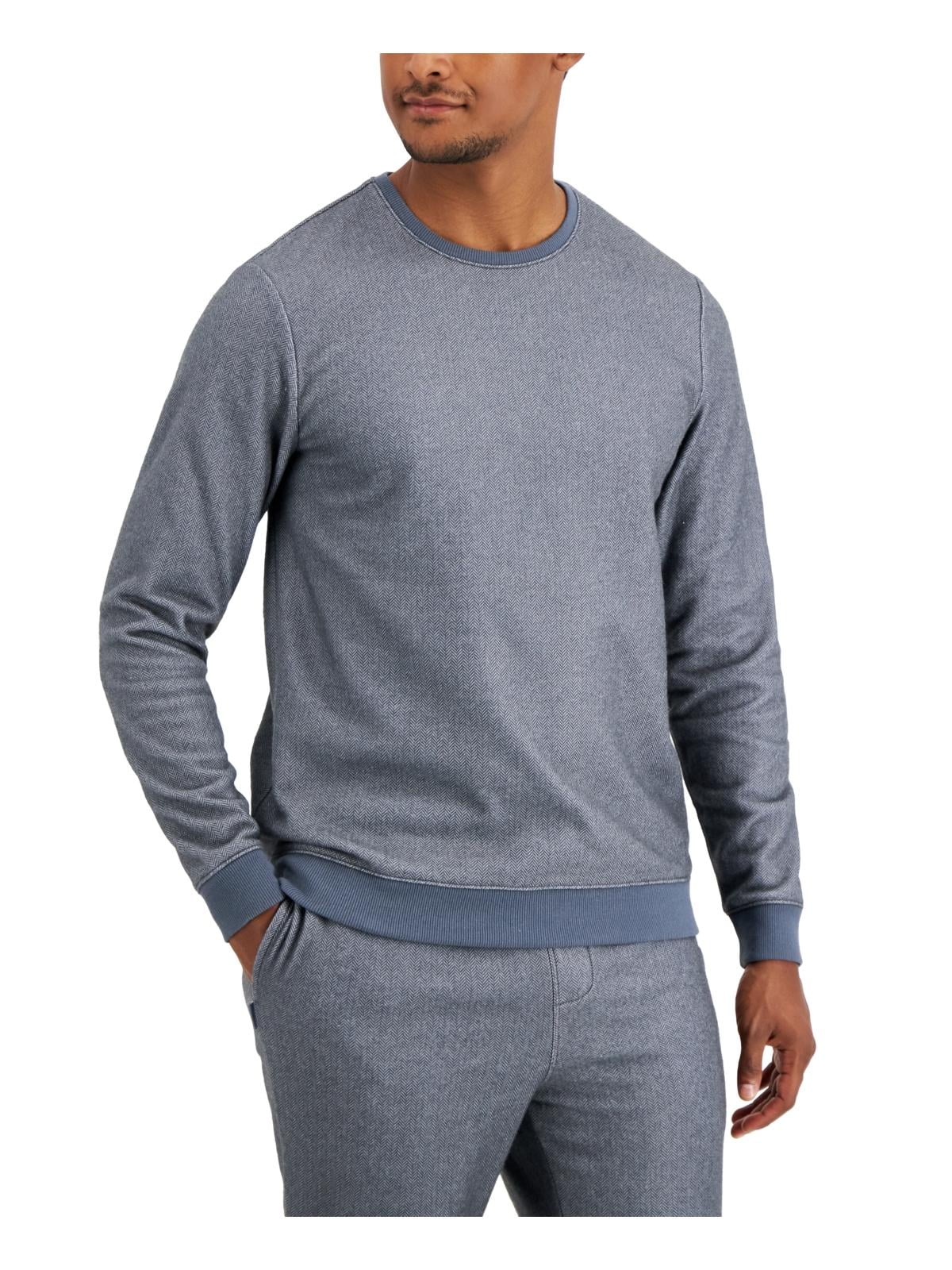 Alfani Men's Fleece Pajama Shirt Gray Size Large