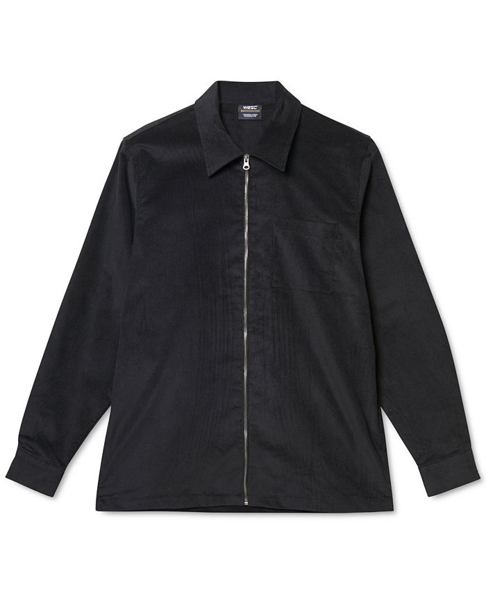WeSC Men's Nick Corduroy Shirt Jacket Black Size XXL