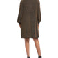 Karen Kane Women's Tie Neck Taylor Dress Brown Size 2X