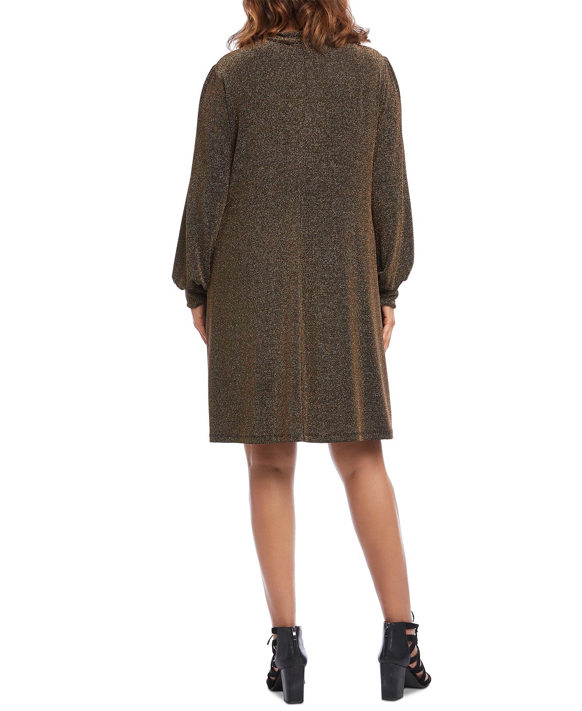 Karen Kane Women's Tie Neck Taylor Dress Brown Size 2X
