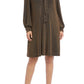 Karen Kane Women's Tie Neck Taylor Dress Brown Size 2X