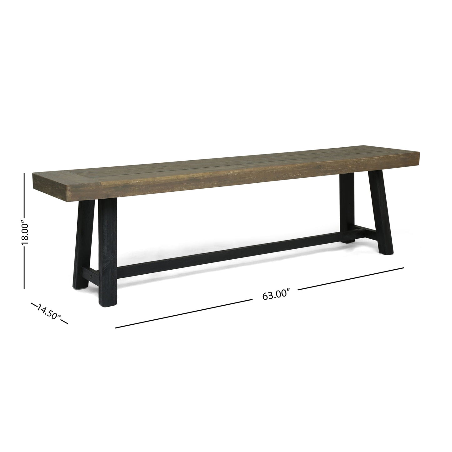 Cloud Outdoor Bench With Acacia Wood Frame and Slat Panel Design