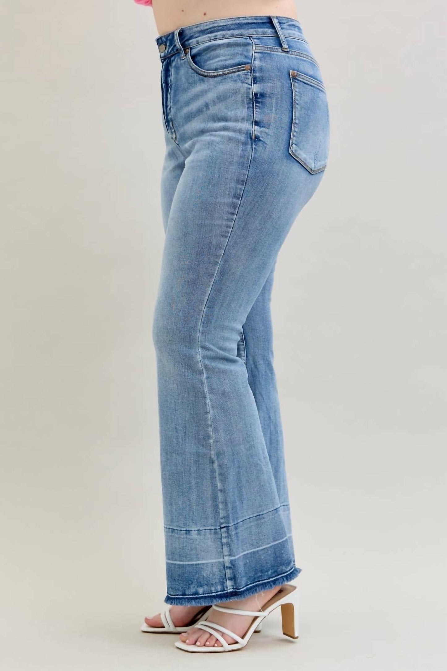 Judy Blue - High Waist Tummy Control Release Hem Flare Stretchy Jeans - Plus