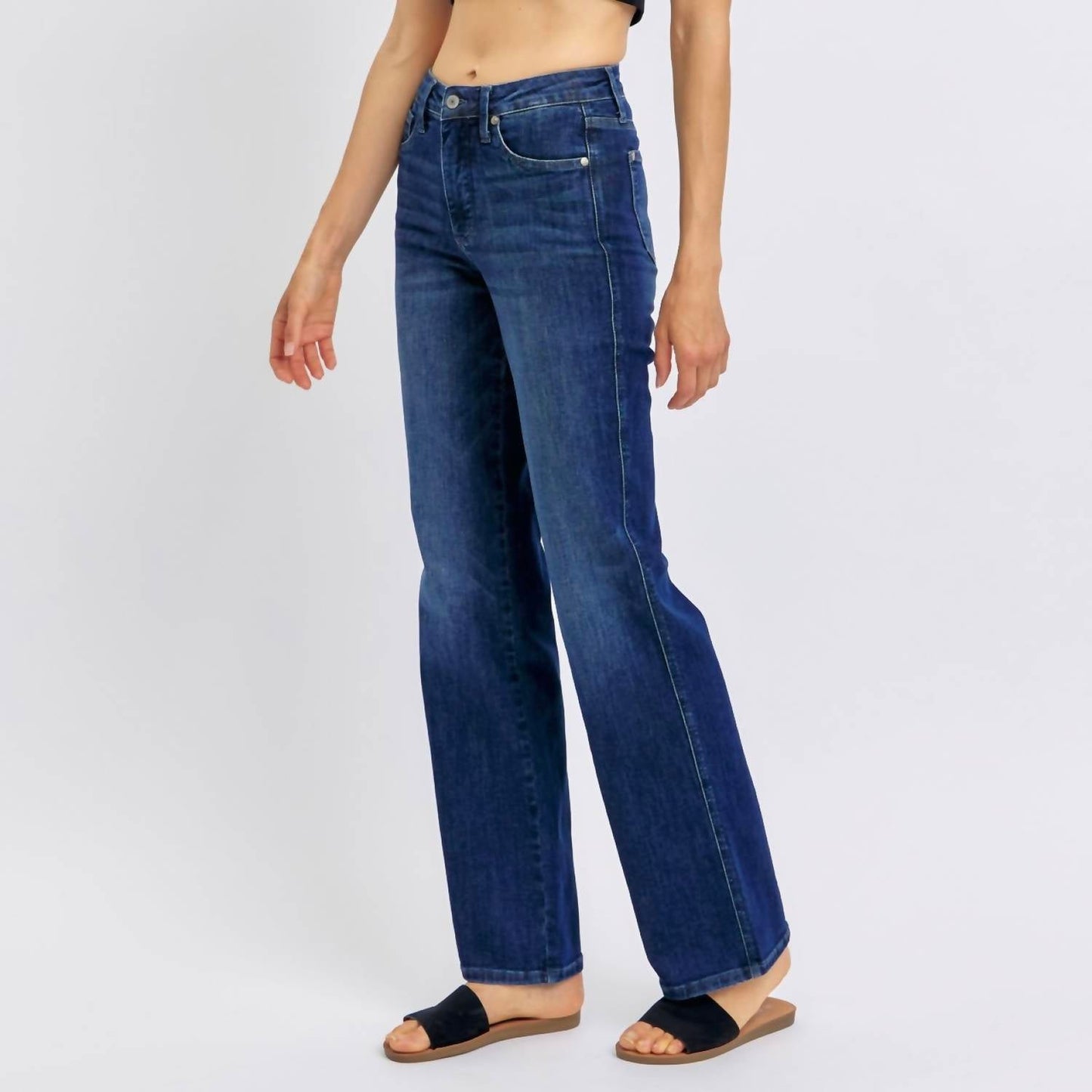 Judy Blue - Midrise Tummy Control Straight Jeans