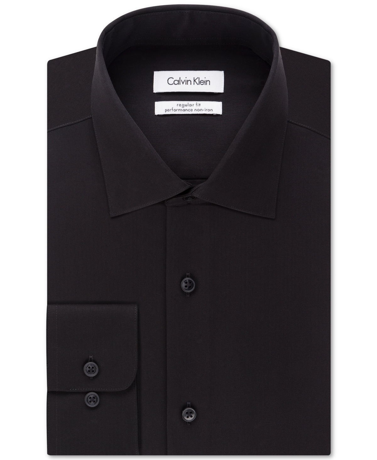 Calvin Klein Men's Classic Fit Non Iron Spread Collar Dress Shirt Black Size 16X32X33