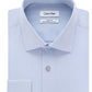 Calvin Klein Men's Steel Classic Fit Non Iron Performance Herringbone Spread Collar Dress Shirt Blue Size 16.5X32-33