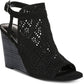 Carlos by Carlos Santana Women's Gabrielle Slingback Stacked Wedge Sandals Black Size 11