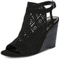 Carlos by Carlos Santana Women's Gabrielle Slingback Stacked Wedge Sandals Black Size 11