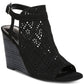 Carlos by Carlos Santana Women's Gabrielle Suede Peep Toe Casual Shoes Black Size 8.5