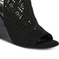 Carlos by Carlos Santana Women's Gabrielle Suede Peep Toe Casual Shoes Black Size 8.5