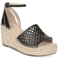 Franco Sarto Women's Calabria Leather Open Toe Casual Platform Sandals Black Size 10 M