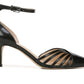 Franco Sarto Women's Ankle Strap Kitten Heel Buckle Leather Pumps Black Size 7.5 M