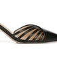 Franco Sarto Women's Ankle Strap Kitten Heel Buckle Leather Pumps Black Size 7.5 M