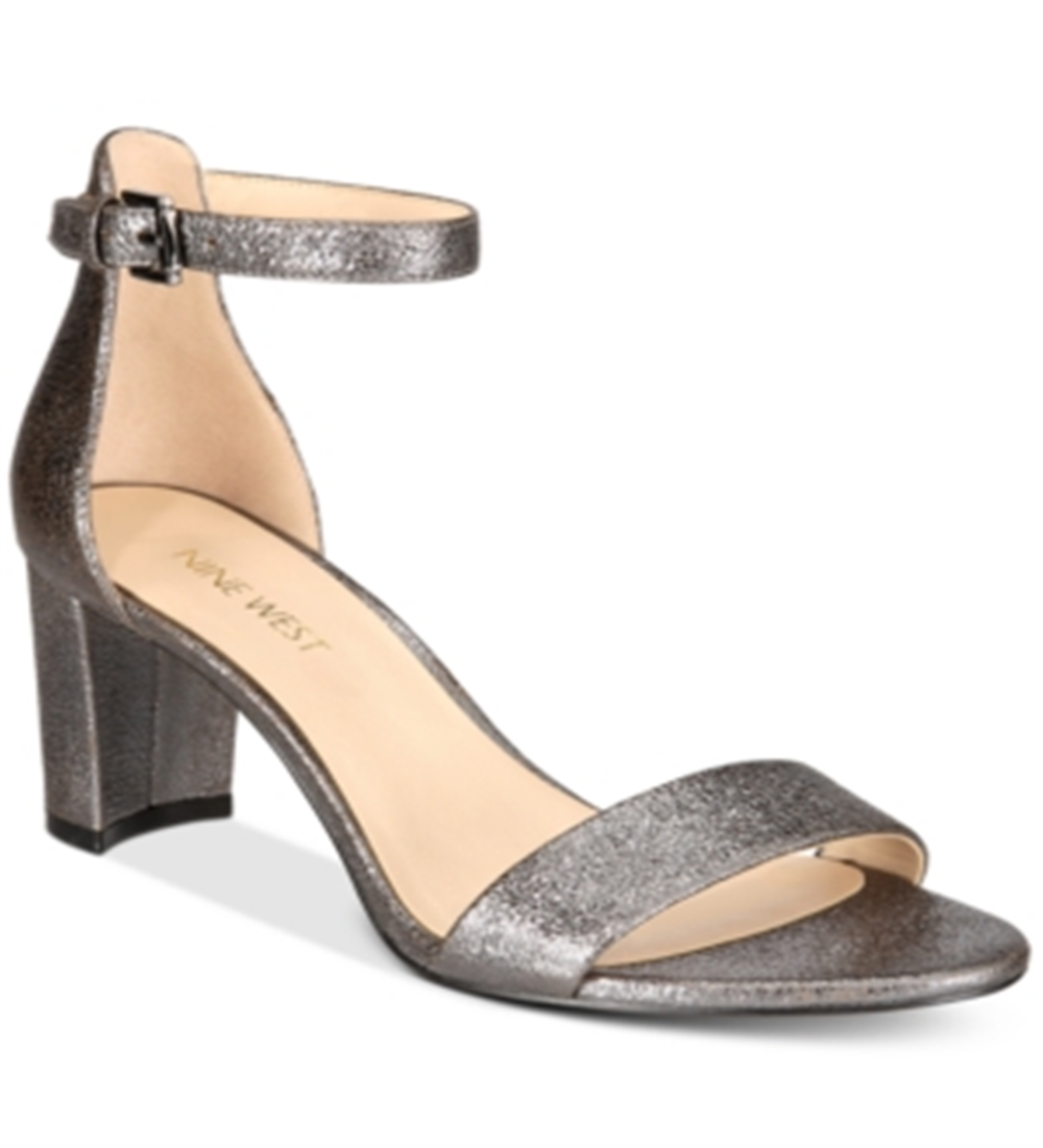 Nine West Women's Pruce Ankle Strap Sandal Gray Size 7.5 M