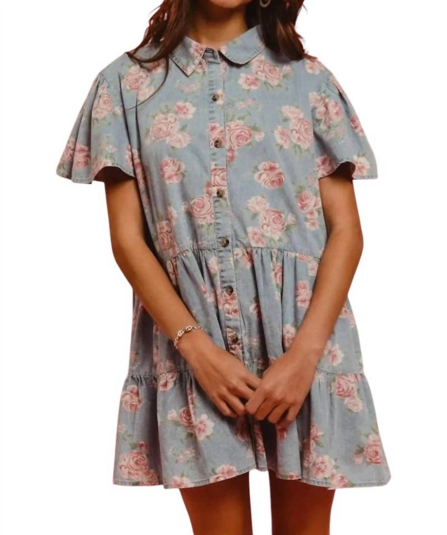 Bibi - Sweet Magnolia Denim Dress