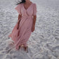 Bluivy - Flowy Wrap Tiered Maxi Dress
