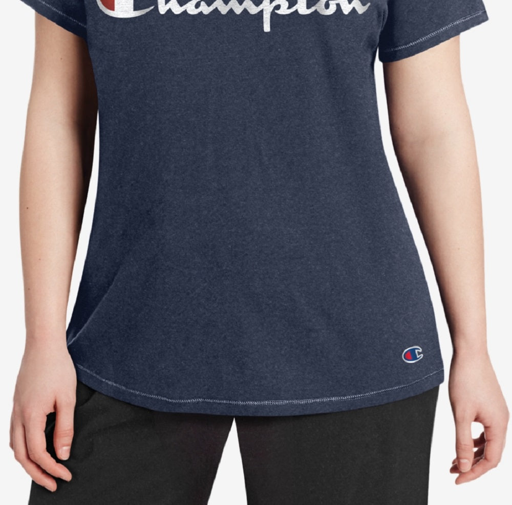 चैंपियन महिलाओं की लोगो टी-शर्ट नीला साइज 1X