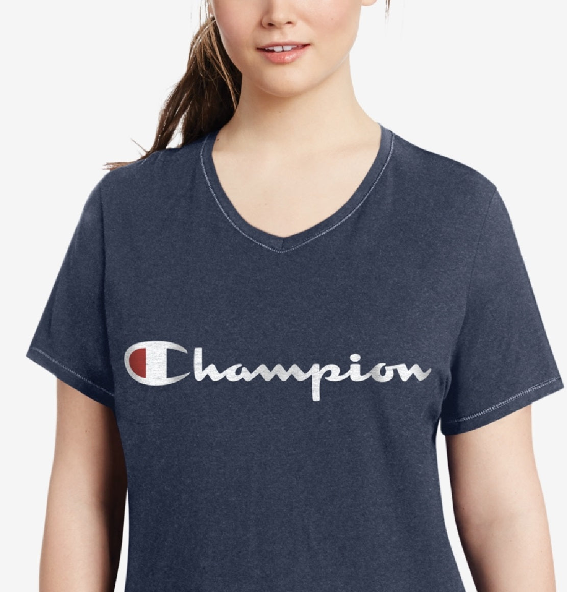 Champion Women's Logo T-Shirt Blue Size 2X