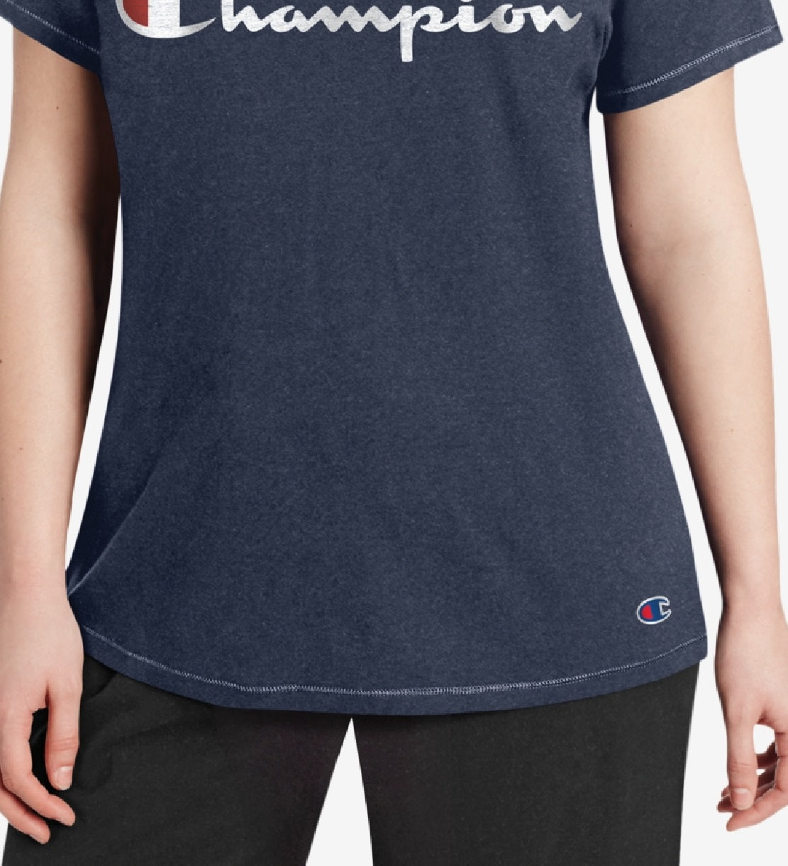 Champion Women's Logo T-Shirt Blue Size 2X